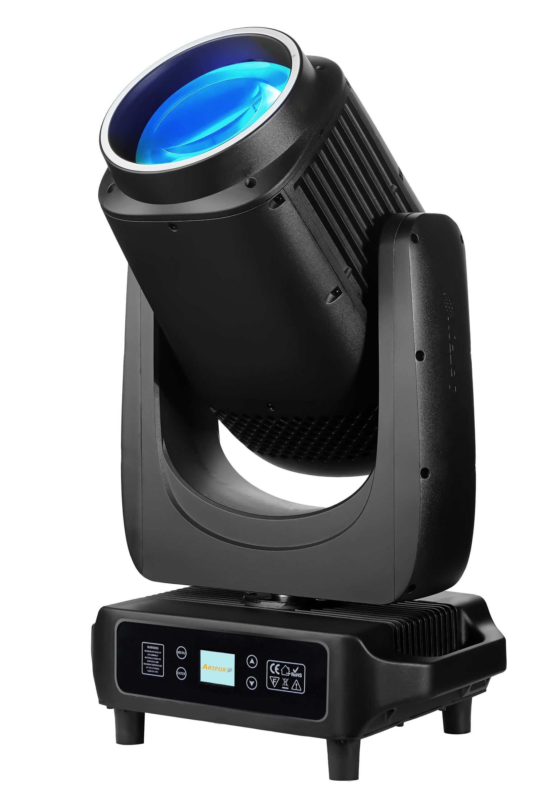 Moving Head:Aluminal body, IP65 outdoor waterproof, 381w lamp, LED ring